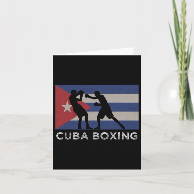 Cuban Boxer National Cuba Flag Boxing Gloves Graph Card (Front)