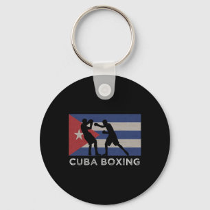 Cuban Boxer National Cuba Flag Boxing Gloves Graph Key Ring