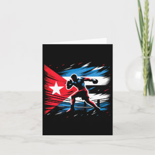 Cuban Boxing Champion Fighter Flag Art Card