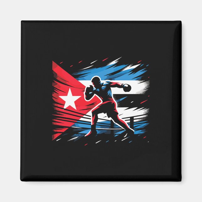 Cuban Boxing Champion Fighter Flag Art  Magnet (Front)