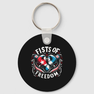 Cuban Boxing Fists Of Freedom Pride Key Ring