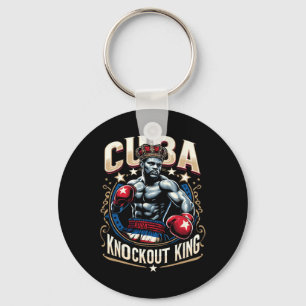 Cuban Boxing Knockout King Cuba Crown Key Ring