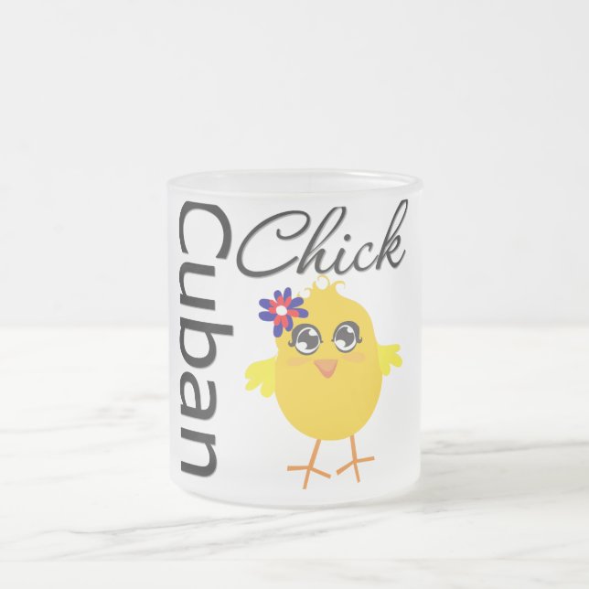 Cuban Chick Frosted Glass Coffee Mug (Center)