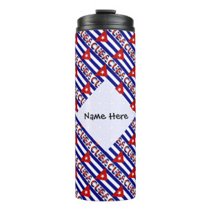 Cuban Cuban Flag Dark Blue Tiled Personalised Thermal Tumbler