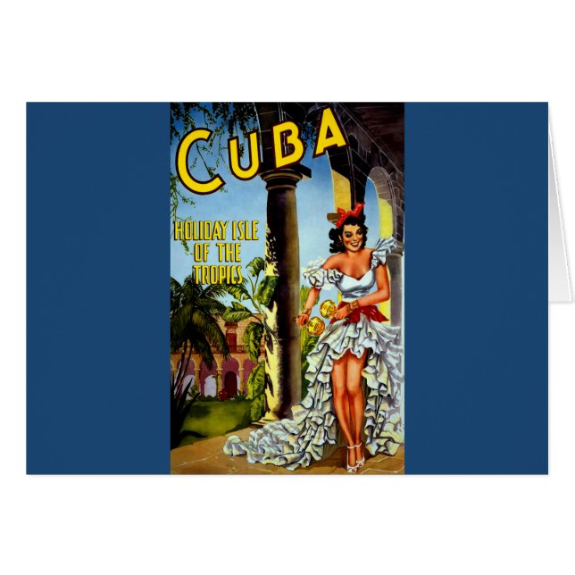 Cuban Dancer Vintage Travel Card (Front Horizontal)