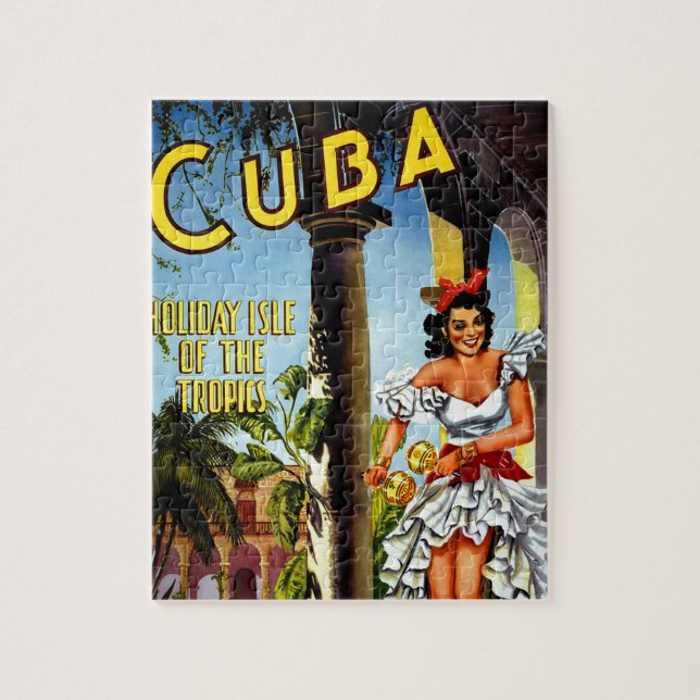 Cuban Dancer Vintage Travel Jigsaw Puzzle (Vertical)