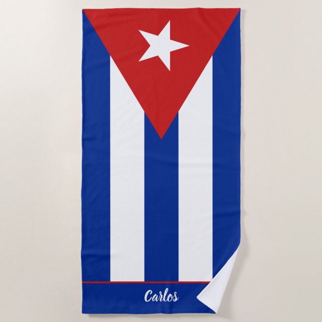 Cuban Flag Beach Towel (Front)