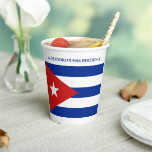 Cuban Flag Birthday Party Paper Cups
