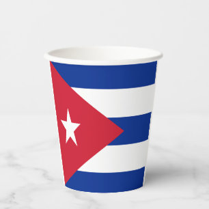 Cuban flag-coat arms paper cups