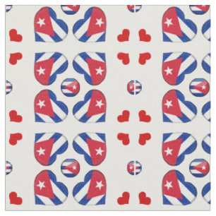 Cuban Flag & Cuba Heart fashion Fabric