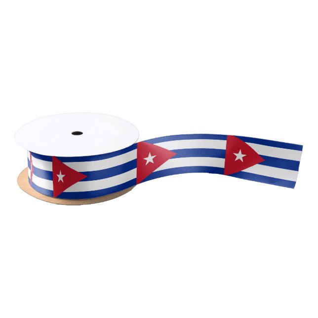 Cuban Flag & Cuba travel, holiday/sports Satin Ribbon (Spool)