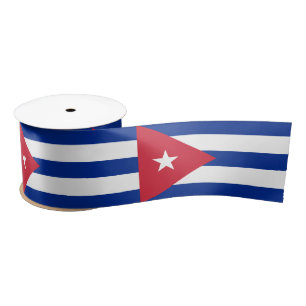 Cuban Flag & Cuba travel, holiday/sports Satin Ribbon