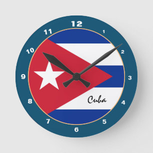 Cuban Flag & Cuba trendy fashion /design clock