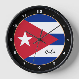 Cuban Flag & Cuba trendy home / design clock