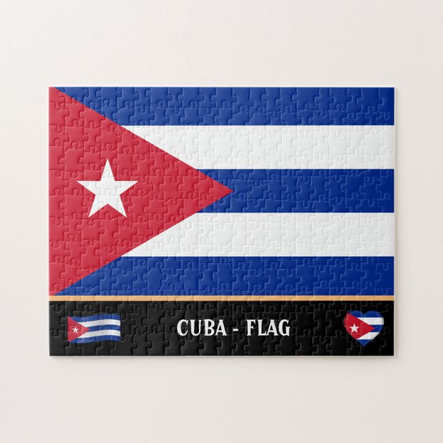 Cuban Flag & Cuban country / Cuba Jigsaw Puzzle (Horizontal)