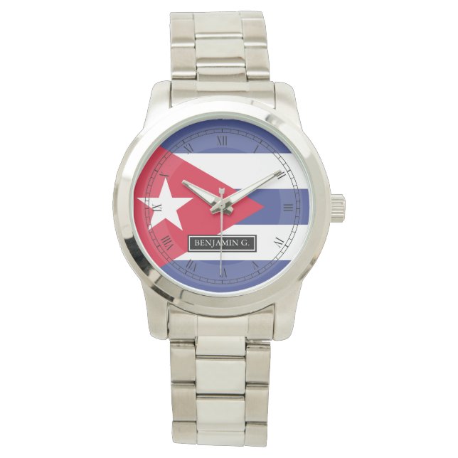 Cuban Flag Custom Name Watch (Front)