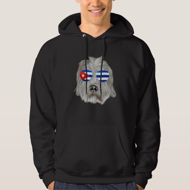 Cuban Flag Dandie Dinmont Terrier Dog Cuba Pocket Hoodie (Front)
