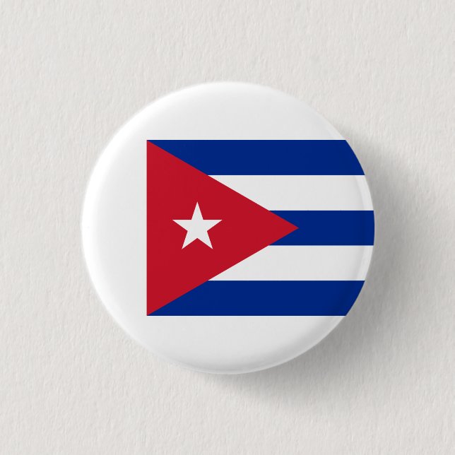 Cuban Flag, Flag of Cuba 3 Cm Round Badge (Front)