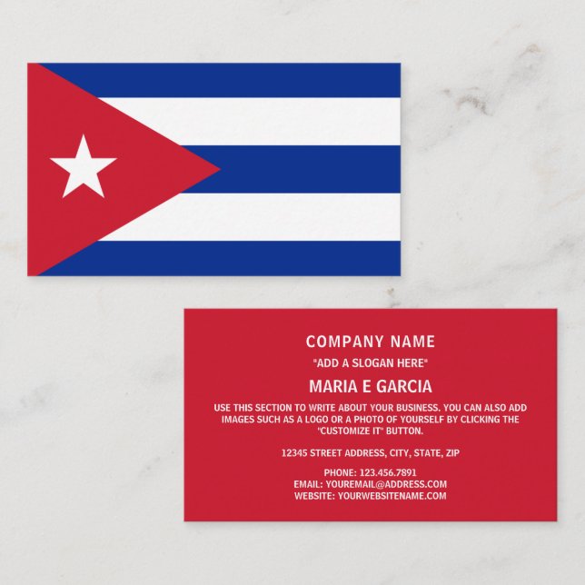 Cuban Flag, Flag of Cuba Business Card (Front/Back)