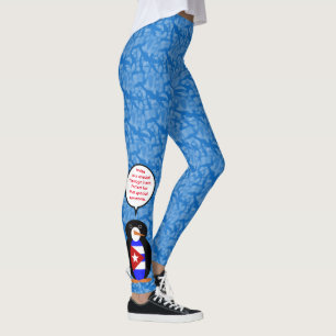 Cuban Flag Holiday Ms. Penguin Talking Leggings