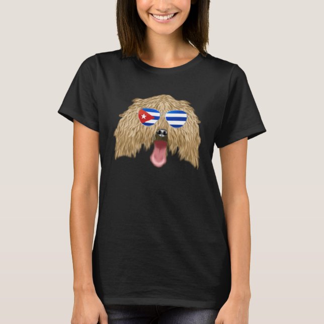 Cuban Flag Komondorok Dog Cuba Pocket T-Shirt (Front)