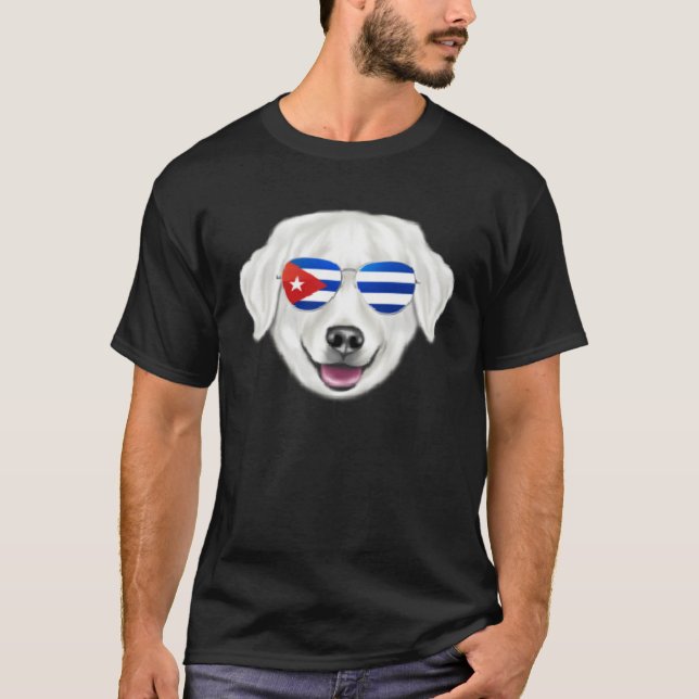 Cuban Flag Kuvaszok Dog Cuba Pocket T-Shirt (Front)