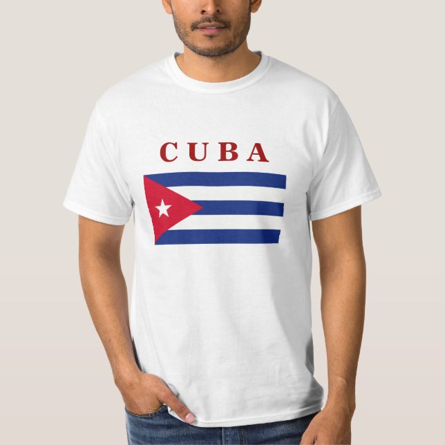 Cuban Flag, labelled, T-Shirt (Front)