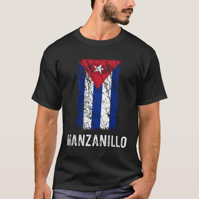 Cuban Flag Manzanillo Cuban Pride T-Shirt (Front)