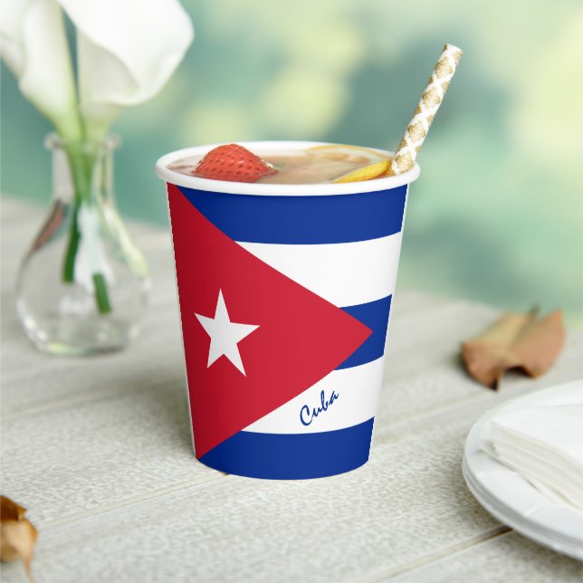 Cuban Flag paper cups & Cuba party /sports (Insitu)