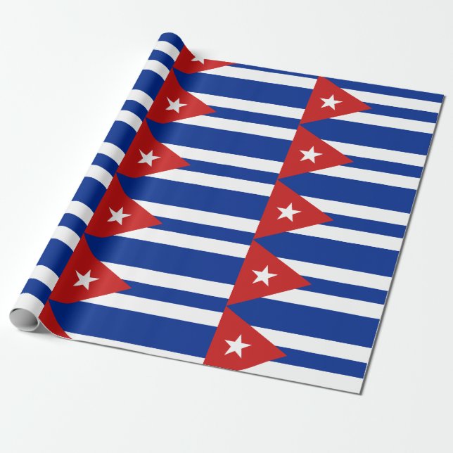 Cuban Flag Patterned Wrapping Paper (Unrolled)