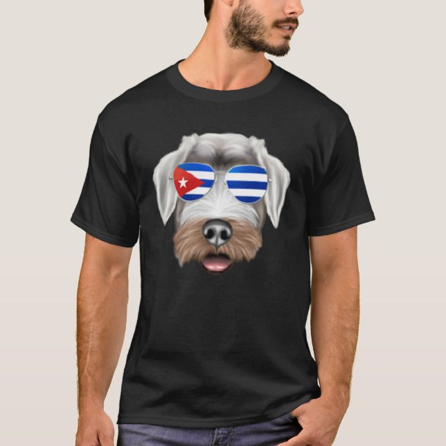 Cuban Flag Sealyham Terrier Dog Cuba Pocket T-Shirt (Front)