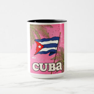 Cuban Flag Vintage Travel Poster Mug