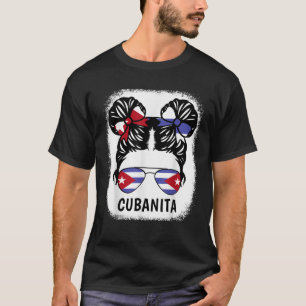 Cuban Girl Cubanita Cuba Flag Kids Women Hispanic  T-Shirt