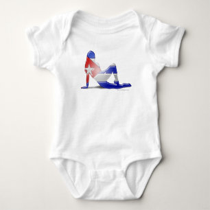 Cuban Girl Silhouette Flag Baby Bodysuit