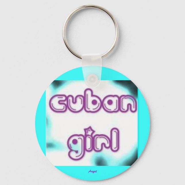 Cuban Girl Tag Key Ring (Front)