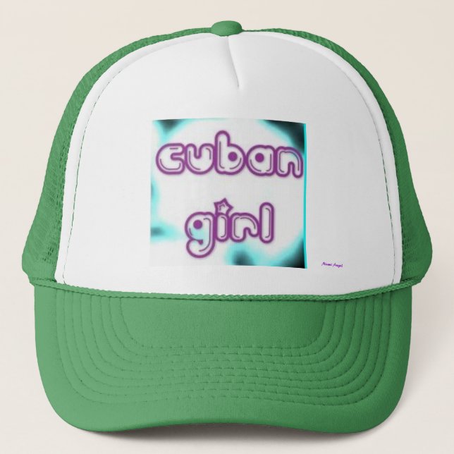 Cuban Girl Tag Trucker Hat (Front)
