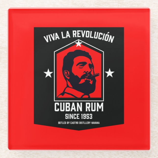 Cuban Libre Rum Drinkers Revolution  Glass Coaster (Front)