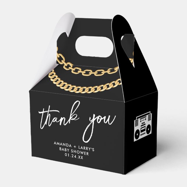 Cuban Link Gold Chain Hip Hop Favour Favour Box (Front Side)