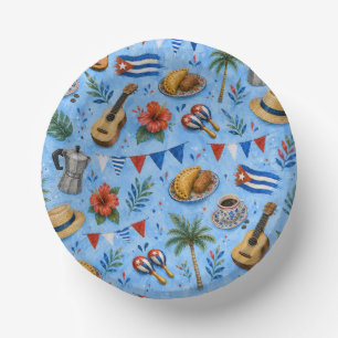 Cuban Party Pattern Paper Plate