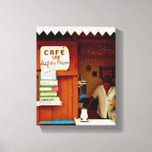 Cuban Photo of Old Havana Habana   Cafe    Canvas Print