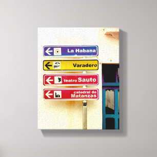 Cuban Photo of Old Havana Habana   Directions    Canvas Print