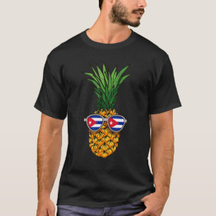 Cuban Pineapple Cuba Flag Sunglasses Summer T-Shirt