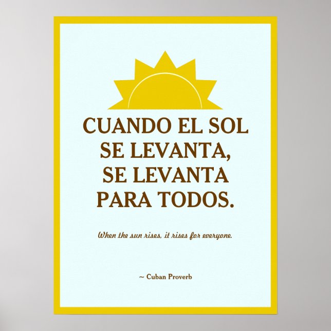 Cuban Proverb Poster (Front)