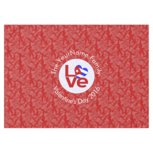 Cuban Red LOVE Flag Personalised  Tablecloth