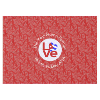 Cuban Red LOVE Flag Personalised Tablecloth