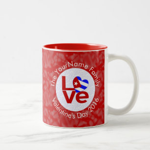 Cuban Red LOVE Flag Personalised  Two-Tone Coffee Mug