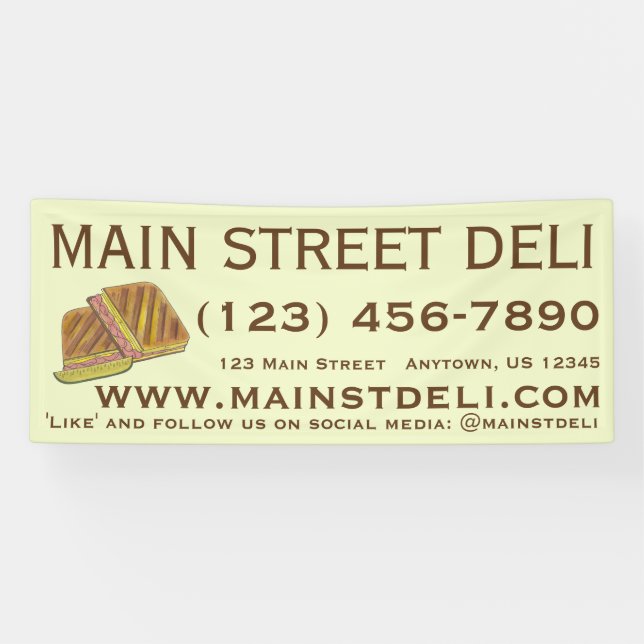 Cuban Sandwich Deli Restaurant Catering Business Banner (Horizontal)