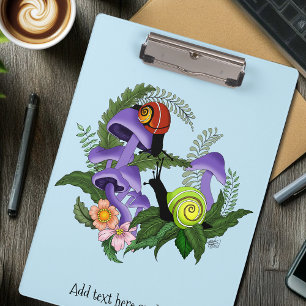 Cuban Snails Purple Mushrooms Clipboard
