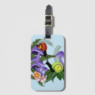 Cuban Snails Purple Mushrooms Luggage Tag