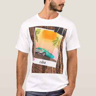 Cuban vintage car photo travel poster. T-Shirt